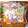 Image 1 : SQUARE WICKER BASKET WITH EASTER DECOR