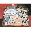 LARGE BOX OF VINTAGE COW HOME DCOR