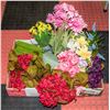 FLAT WITH ARTIFICIAL FLOWERS, SOME IN