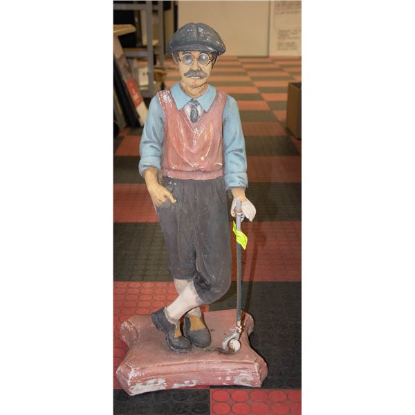 VINTAGE GARDEN GOLFER STATUE (APPROX 2')