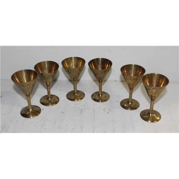 BRASS CORDIAL GLASSES