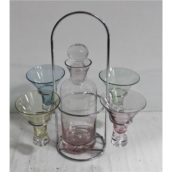 VINTAGE GLASS & DECANTER SET