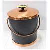 Image 1 : VINTAGE COPPER & LEATHER ICE BUCKET