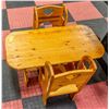 Image 1 : VINTAGE CHILDRENS HANDMADE WOODEN TABLE SET