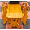 Image 2 : VINTAGE CHILDRENS HANDMADE WOODEN TABLE SET