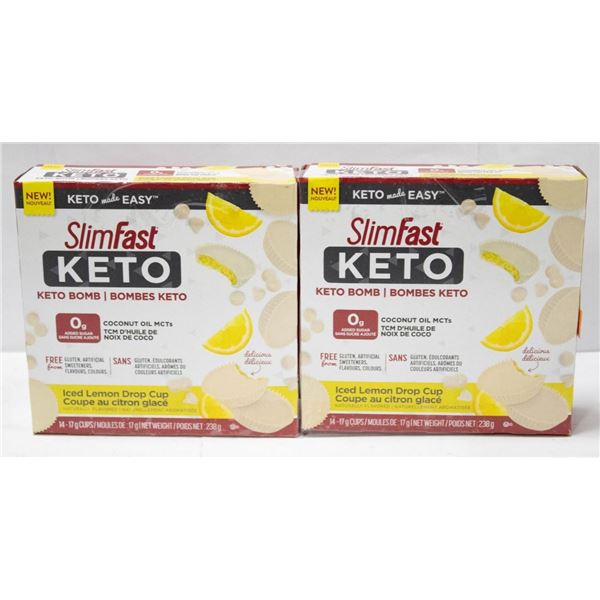 2 PACK SLIMFAST KETO BOMBS ICED LEMON DROP CUPS