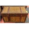 Image 1 : SOLID WOOD HINGED LID STORAGE TRUNK WITH