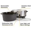 Image 2 : NEW 7QT STAINLESS STEEL CROCK POT WITH LID AND