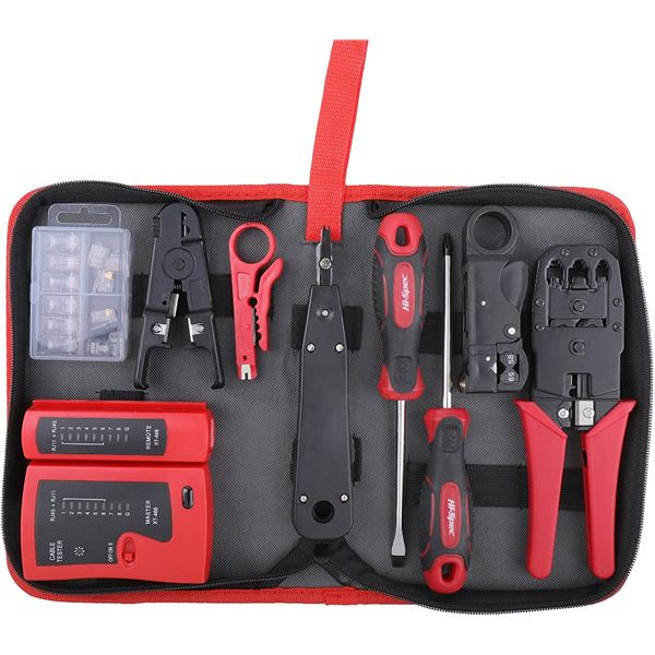 NEW HI-SPEC 9 PIECE NETWORK CABLE TESTER AND