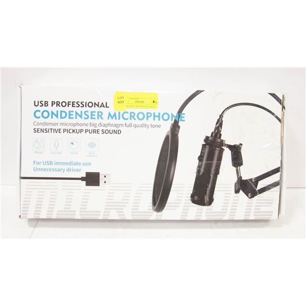 NEW BLACK USB PROFESSIONAL CONDENSER MICROPHONE