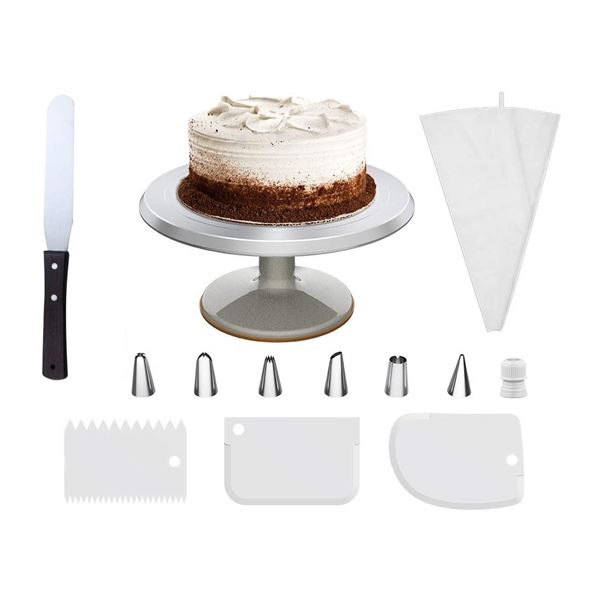 NEW GOUTIME 12" CAKE STAND WITH REVOLVING TABLE