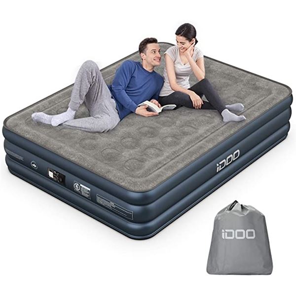 NEW IDOO QUEEN SIZE AIR MATTRESS, APPROX. 80 X 60 