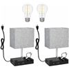Image 1 : NEW TOUCH CONTROL TABLE LAMP SET WITH 2 USB PORTS