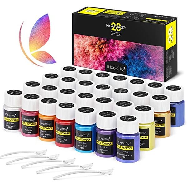NEW MAGICFLY SET OF 28 - 5G MICA POWDER FOR RESIN
