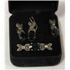 Image 1 : RHINESTONE RABBIT NECKLACE, EARRINGS, AND BROOCH