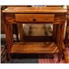 Image 1 : WOODEN END TABLE W/DRAWER APPROX H-26" W-11" L-27"