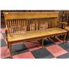 Image 1 : ANTIQUE TIGER OAK WAITING ROOM BENCH 75" LONG