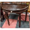 Image 1 : ANTIQUE D-END TABLE W/DRAWER H-29.5" W-18" L-36.5"