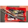 BOX OF ASSORTED HUNTING GEAR / SCOPES