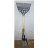 BUNDLE OF 3 YARD TOOLS; LEAF RAKE & LONG HANDLED