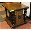 Image 1 : WALNUT END TABLE WITH LOWER SHELF
