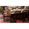 Image 1 : VINTAGE WOODEN TABLE WITH 6 CHAIRS