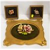 Image 1 : LOT OF 3 ESTATE FLOWER PICTURES - ONE IS 3D