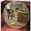 VINTAGE ROUND ETCHED GLASS MIRROR DIAMETER-22"