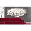 Image 3 : NEW LARGE 5 PANEL BUTTERFLY ORCHID WALL ART ON
