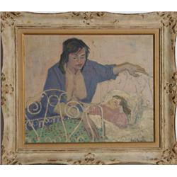 Pierre Ramel Pierre Ramel, Mother and Sleeping Child, Painting