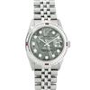 Image 2 : Rolex Mens SS Meteorite Diamond & Ruby Channel Set Oyster Perpetual Datejust Wri