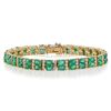 Image 1 : 12.25 ctw Emerald and 2.20 ctw Diamond 14K Yellow Gold Bracelet