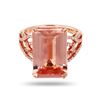 Image 1 : 8.94 ctw Morganite and 0.35 ctw Diamond 14K Rose Gold Ring