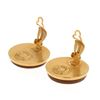 Image 2 : Hermes Gold Leather Clip-on Earrings