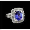 Image 1 : 3.86 ctw Tanzanite and Diamond Ring - 14KT White Gold