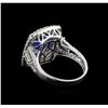 Image 3 : 3.86 ctw Tanzanite and Diamond Ring - 14KT White Gold