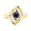 Image 2 : 1.05 ctw Blue Sapphire And Diamond Ring - 14KT Yellow Gold