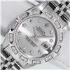 Image 1 : Rolex Ladies Stainless Steel Silver Star Pyramid Diamond Datejust Wristwatch