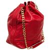 Image 3 : Chanel Red Caviar Leather CC Drawstring Bucket Bag