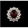 Image 2 : 14KT White Gold 8.69 ctw Ruby and Diamond Ring