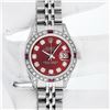 Image 3 : Rolex Ladies Stainless Steel Diamond Lugs & Ruby Datejust Wristwatch With Rolex