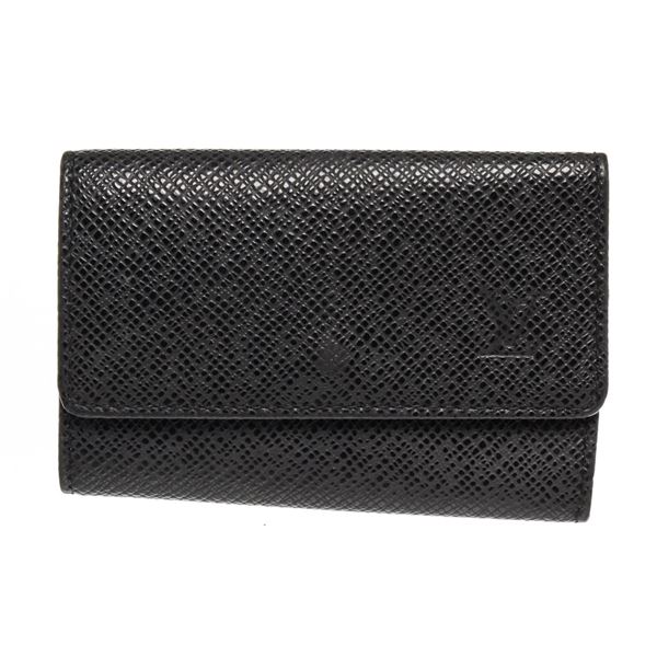 Louis Vuitton Black Leather 6 Key Holder Wallet