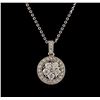 Image 1 : 14KT White Gold 0.91 ctw Diamond Pendant With Chain