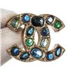 Image 3 : Chanel Gold CC Rhinestone Brooch