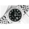 Image 1 : Rolex Mens Stainless Steel Black Roman 36MM Datejust Wristwatch With Box Booklet