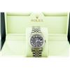Image 4 : Rolex Mens Stainless Steel Black Roman 36MM Datejust Wristwatch With Box Booklet