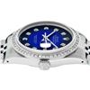 Image 8 : Rolex Mens Stainless Steel Blue Vignette Princess Cut Diamond Datejust Wristwatc