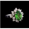 Image 1 : 2.51 ctw Tsavorite and Diamond Ring - 14KT White Gold