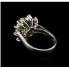 Image 3 : 2.51 ctw Tsavorite and Diamond Ring - 14KT White Gold