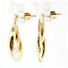 Image 4 : Solid 14k Yellow & Rose Gold Triple Interlocked Circle Ring Drop Dangle Earrings